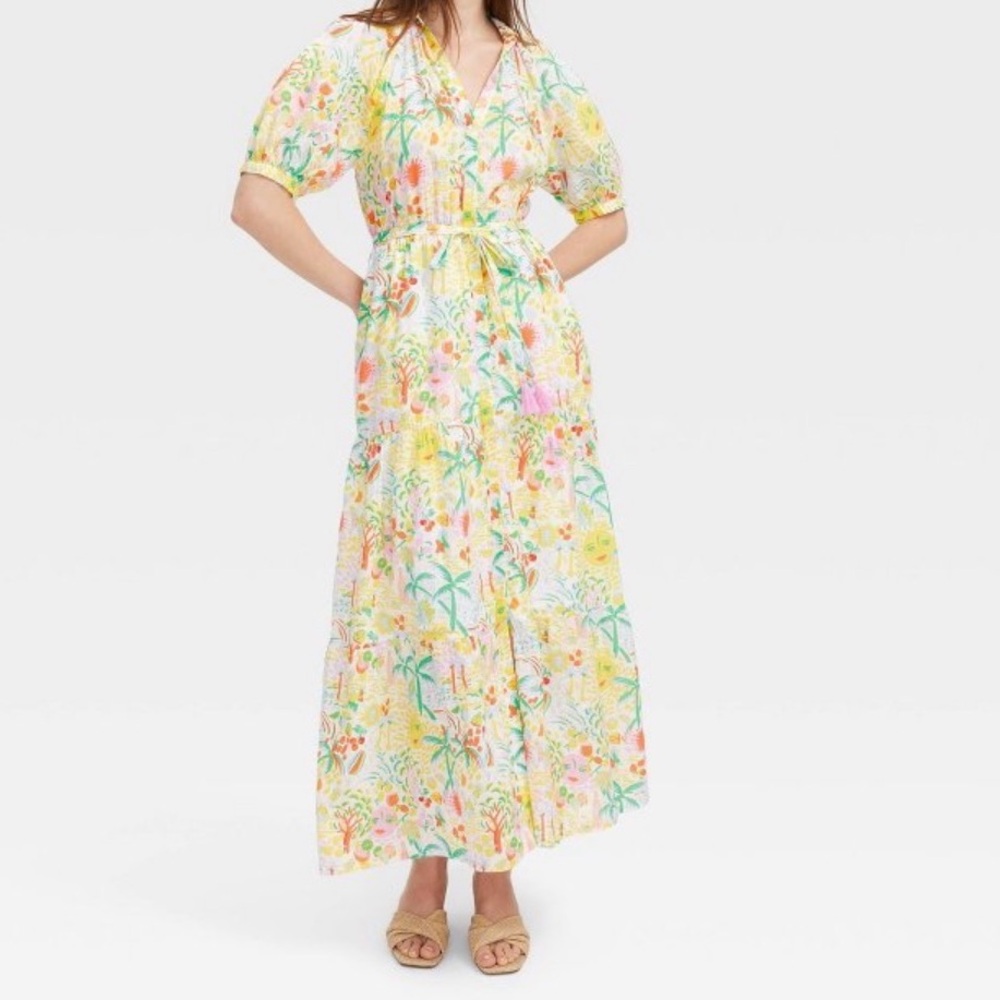 Roller Rabbit x
Target Women's Vacation Short Sleeve Maxi Dress Yellow/Green - Picture 1 of 4